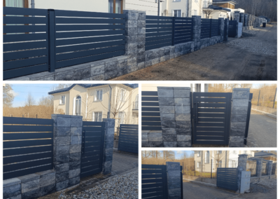 Ogrodzenie palisadowe w kolorze antracytowym, Model – Supreme MK II. Producent – Metpol.